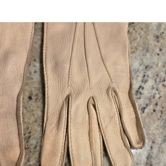 Vintage Womens Size S 6.5 Tan Deerskin Leather Gloves - Picture 3 of 16